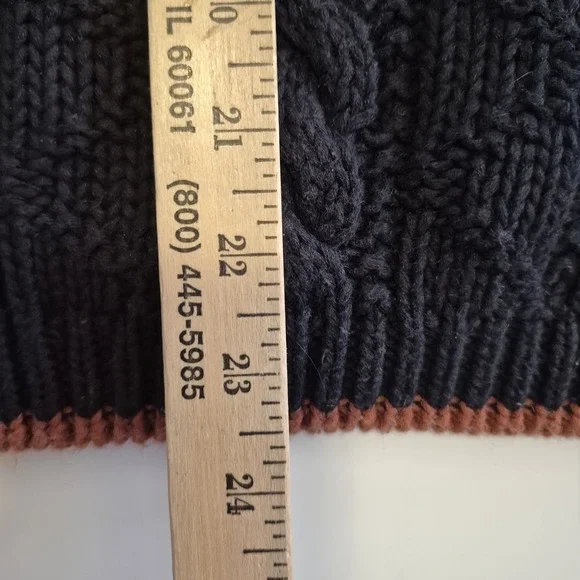 Vintage Chaussport Women Large Chunky Knit Cardigan Sweater Fair Isle Cable - Picture 9 of 9